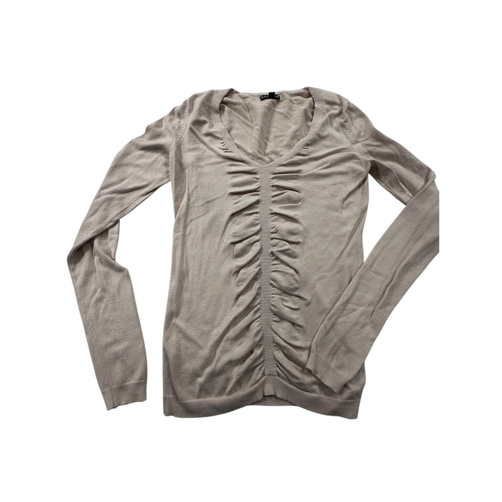 Express Sweater Women's Size XS‎ Gray Long Sleeve Scrunched Front Stretch EUC